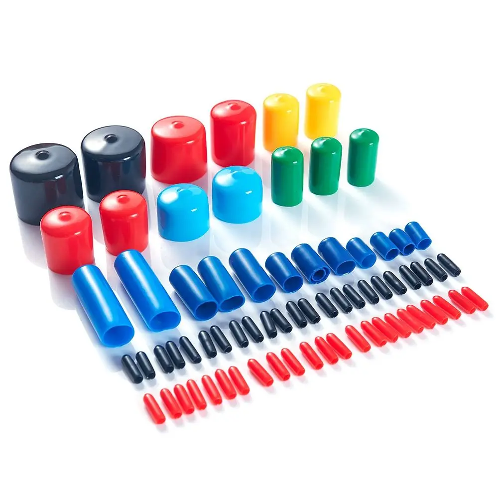 10Pcs 1.55mm-5.5mm Rubber Cap Seals Nuts Silicone Sleeve Stopper Plugs Soft Cover End Caps Thread Protection Protective Lid Plug