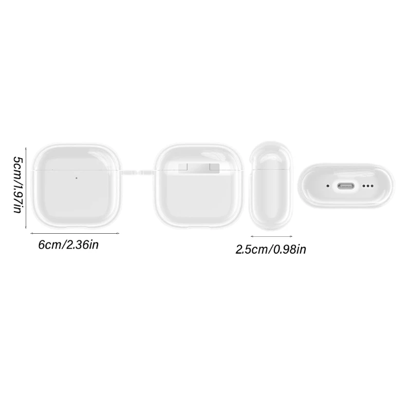 Capa protetora transparente TPU à prova choque para bolsa fone ouvido proteção corpo inteiro