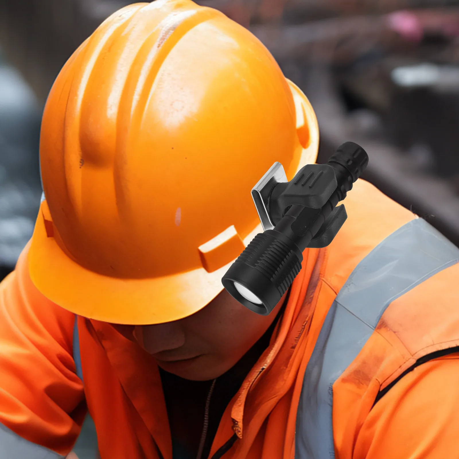 Hard Hat Flashlight Clip Reliable Light Mount Holder Lightweight Secure Attachment for Safety Helmets Construction Work