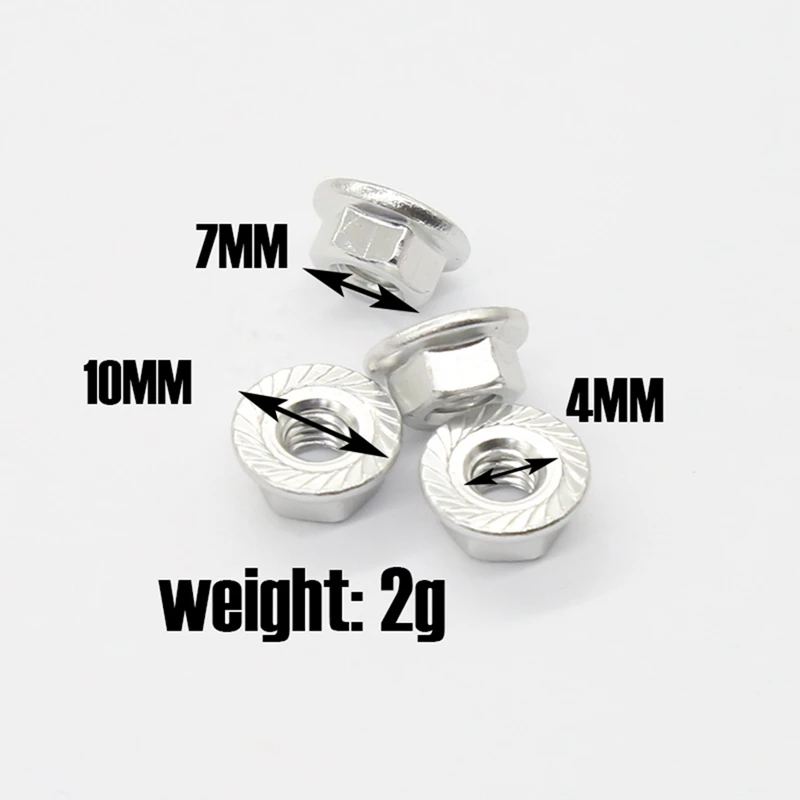 12PCS Metal M4 Wheel Lock Nuts For 1/10 RC Car Crawler Traxxas TRX4 TRX6 Axial SCX10 90046 AXI03007 Redcat MST