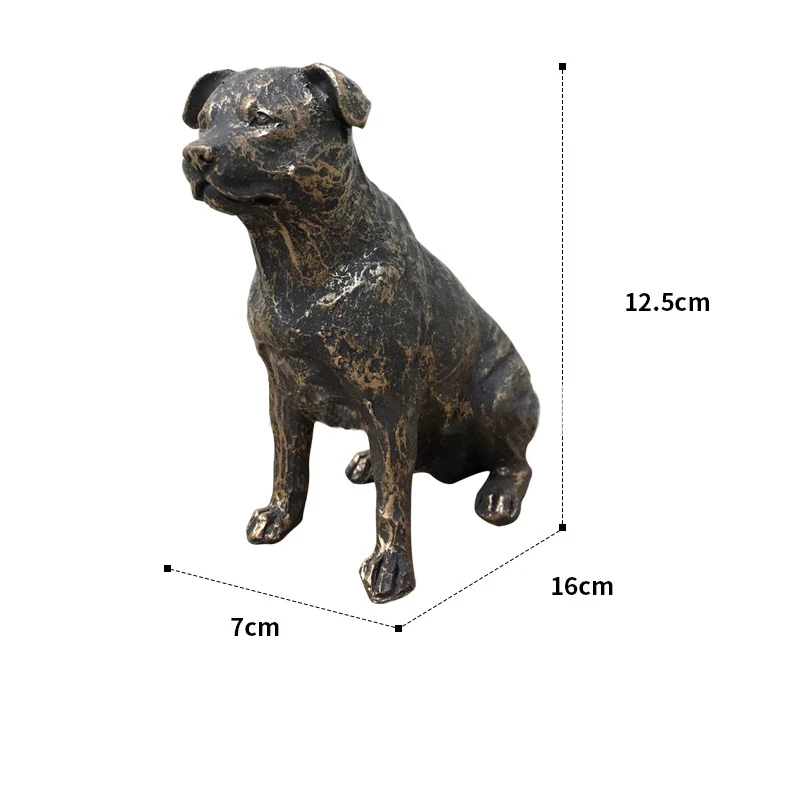 Bronze Imitation Springer Spaniel Decoration, Home Indoor Tabletop, Greyhound Decorative Bauble