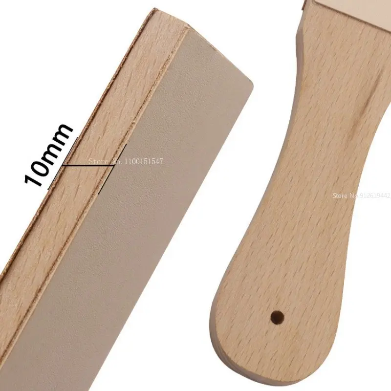 Wood Handle Leather Sanding Board Manual Razor Leather Carving Polishing Board Razor Knife Double-sided Household Sanding Tool