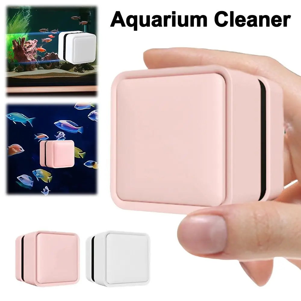 Durable Magnetic Aquarium Glass Cleaner Brush Mini Square Glass Cleaner Scratch-resistant Algae Scraper for Fish Tank