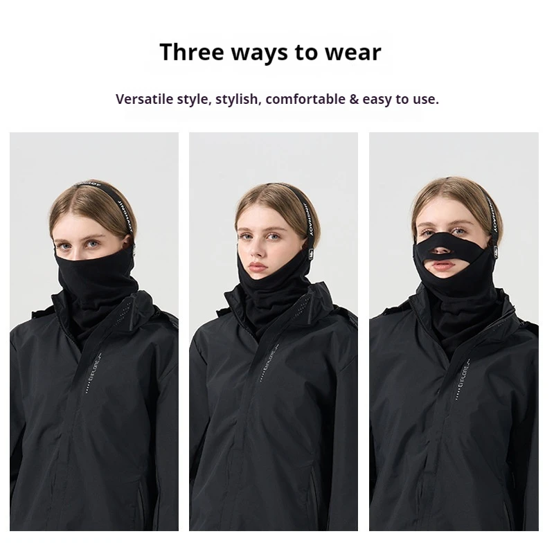 

Unisex Winter Motorcycle Face Masks With Anti-Slip Headband Warm Scarf Outdoor Windproof Half-Face Mask Black Ski Cycling Masks