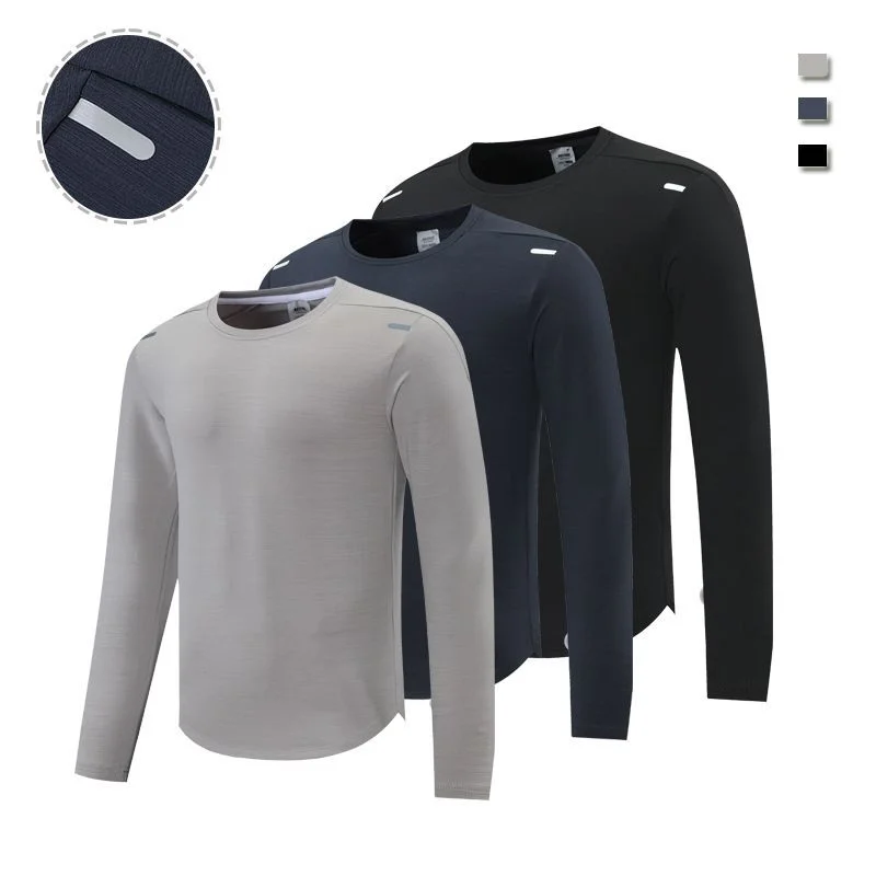 

2023 Quick Dry T Shirts Long Sleeve Autumn Winter O Neck Basketball Tee Men Training Running Bodybuilding Training Tops