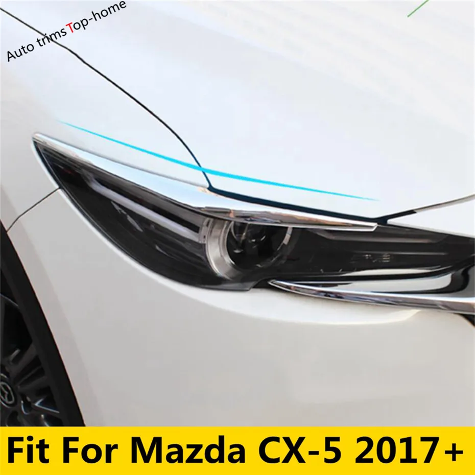 

ABS Chrome Carbon Fiber Head Lamp Light Eyelid Eyebrow Decoration Cover Trim Fit For Mazda CX-5 CX5 2017 - 2023 Car Accessories