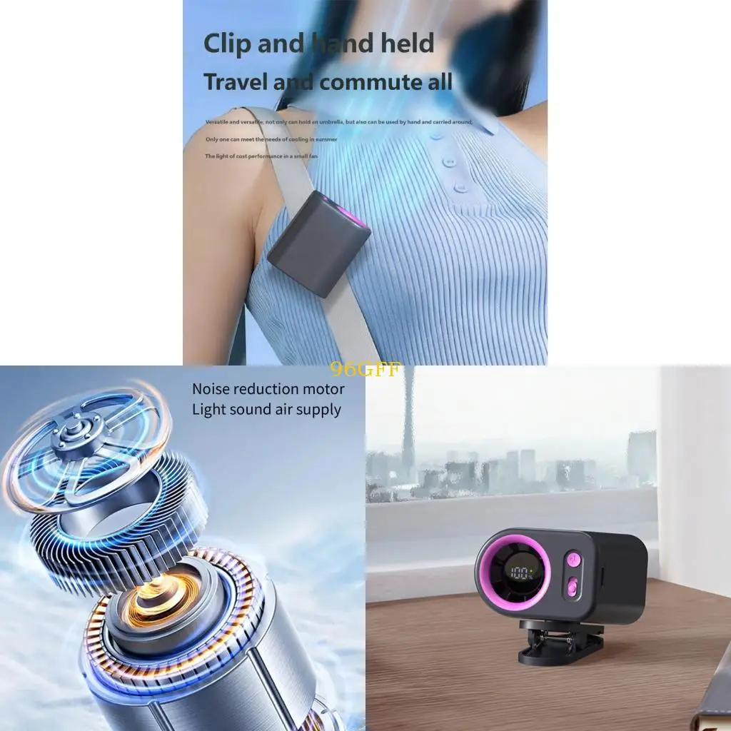 96GF Multiposition Clip on Cooling Fan with 2400mAh Battery Great for Summer Outings