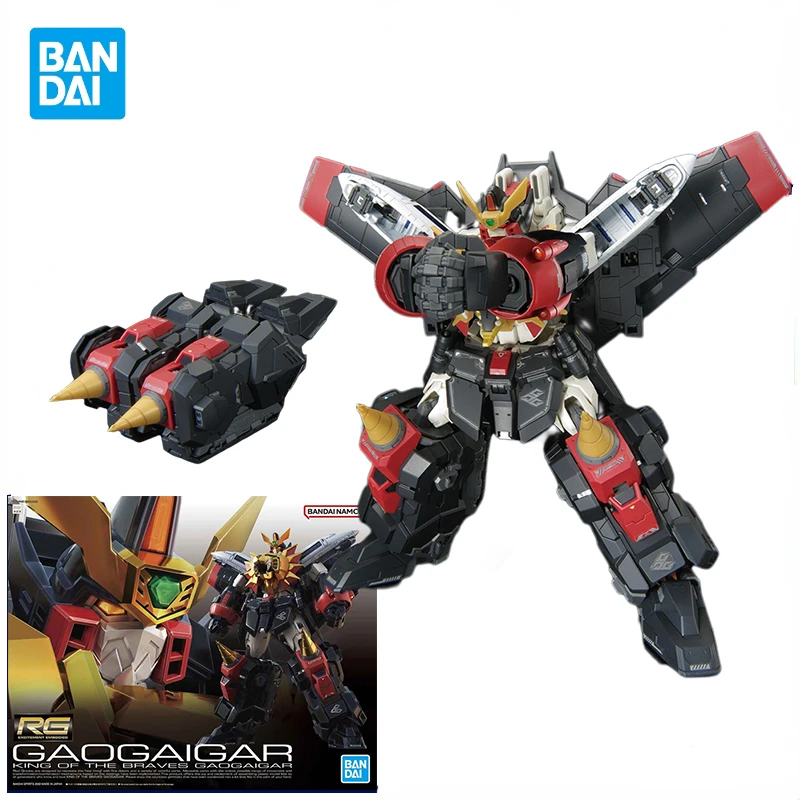 In Stock Original Bandai RG 1/144 King of The Braves Gaogaigar Assembly Action Figure Model Toys Collectible Ornaments Gifts