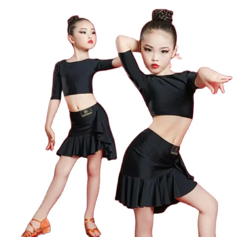 Children Latin Dance Dress 2020 News Swing Dance Dress Fringed Tango Salsa Ballroom Kids Dresses for Girls Costume Competition