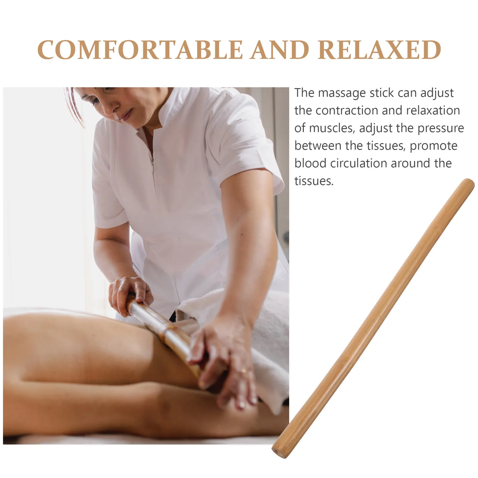 

Bamboo Muscle Massaging Stick Durable Practical Body Massager Tool for Fatigue Relief and Blood Circulation Bamboo Sticks