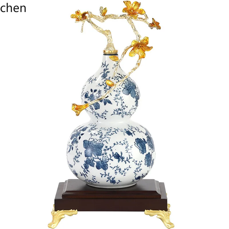 

ZML gourd ornament high-end sense living room wine cabinet lucky Nafu handicrafts
