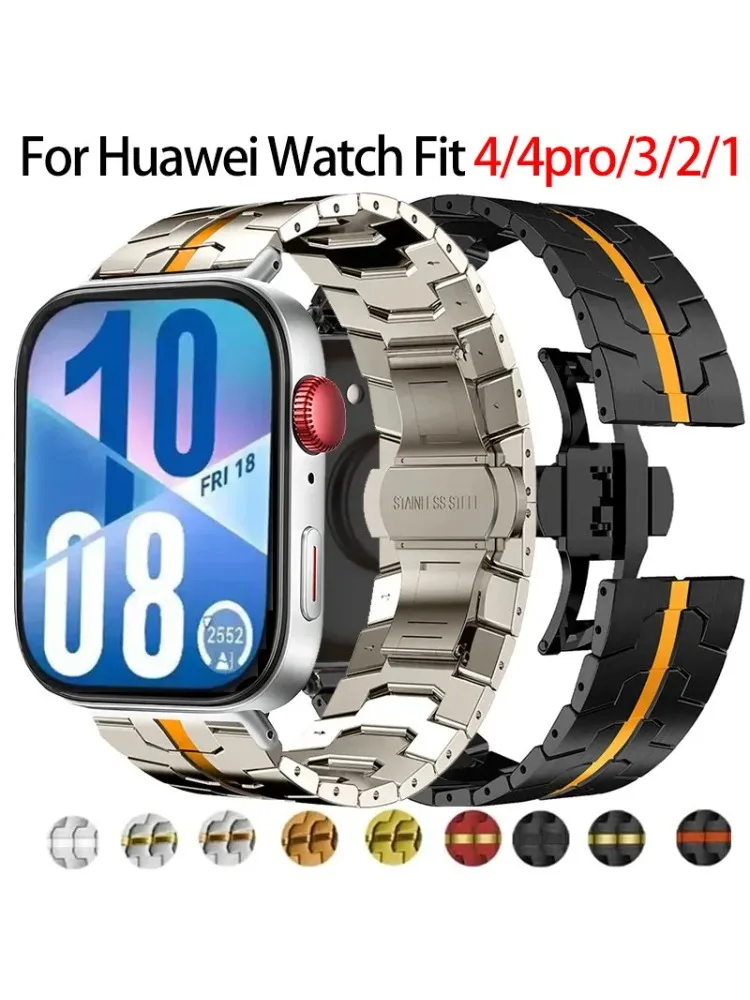 

Ремешок из нержавеющей стали для Huawei Watch Fit 4 Pro, роскошный металлический браслет Quick Fit Correa для Huawei Watch Fit4 Fit3, ремешок на запястье