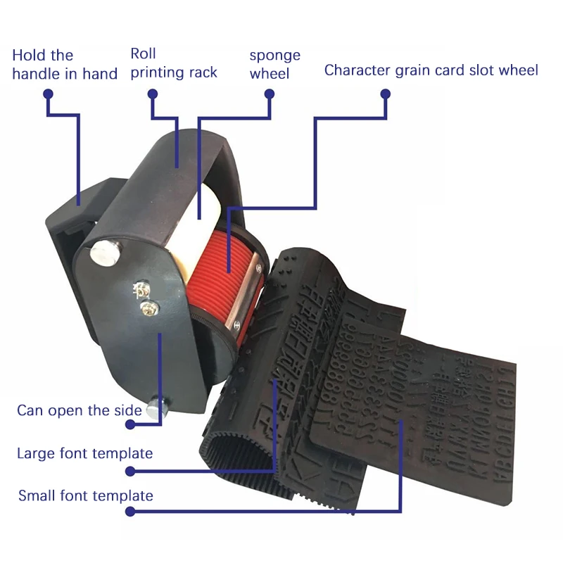 G1 Virtual Body Imitation Spray Code Machine Manual Handheld Dot Matrix Rolling Coding Device with Font Card Slot