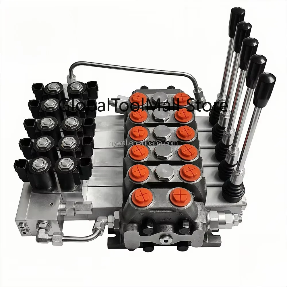 100 Liter Min 4 Spools Electro Hydraulic Sectional Directional Control Valve Hydraulic Distributor for Industrial Machinery