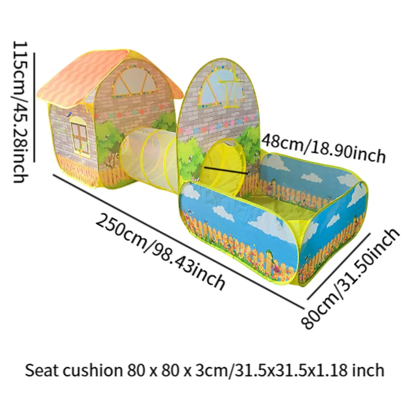 Children Play Tent Playroom Kids Tent Folding Quick Set up Cartoon Indoor Outdoor Tent for Parks Party Camping Backyard Children