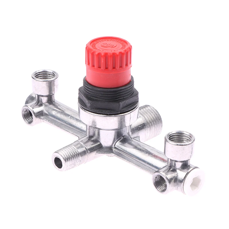 1PC Regulator Valve Double Outlet Tube Air Compressor Switch Pressure Regulator Valve Fitting Part For Piston Air Compressor