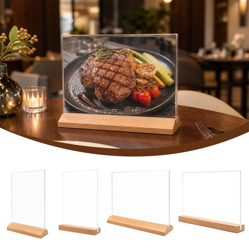 Double Sided Acrylic Sign Holder Table Top A4/A5/A6 Size Bulletin Board Creative Design Acrylic Material Price Label Holder