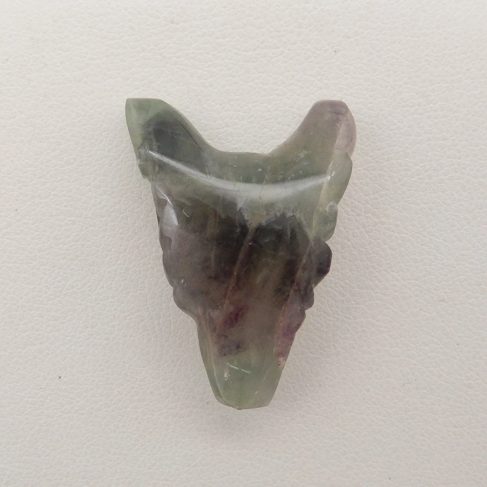 Wholesale Natural Fluorite Hand Carved Wolf Head Pendant Bead ,Semiprecious Fashion Jewelry Necklace Accessories Gift