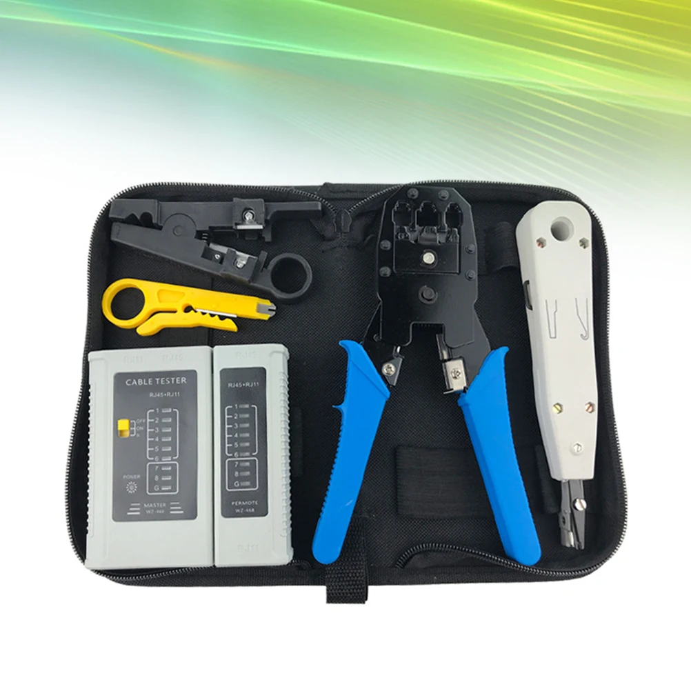 

Professional Network Tool Kit for Computer Maintenance Cable Tester with Durable Material Portable Design Includes Complete