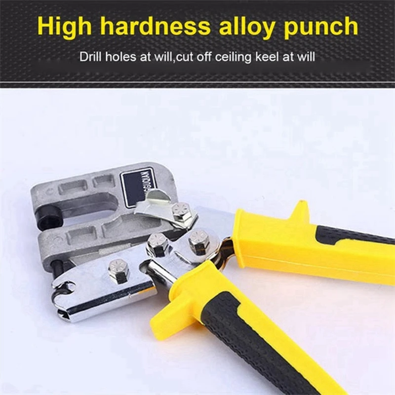 O50 Metal Stud Crimper Aluminum Alloy Ceiling Punching Pliers Plaster Drywall Tools For Fastening Metal Double Handed Keel