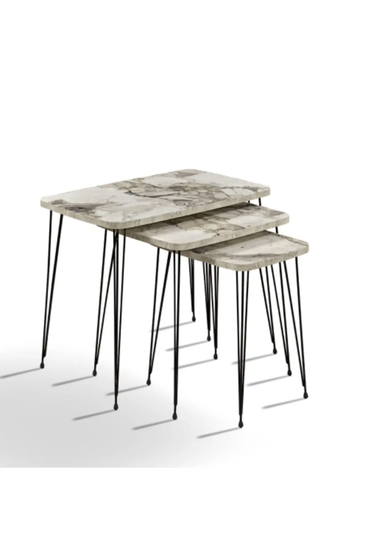 Zigon Coffee Table pcs set White Marble Pattern coffee table