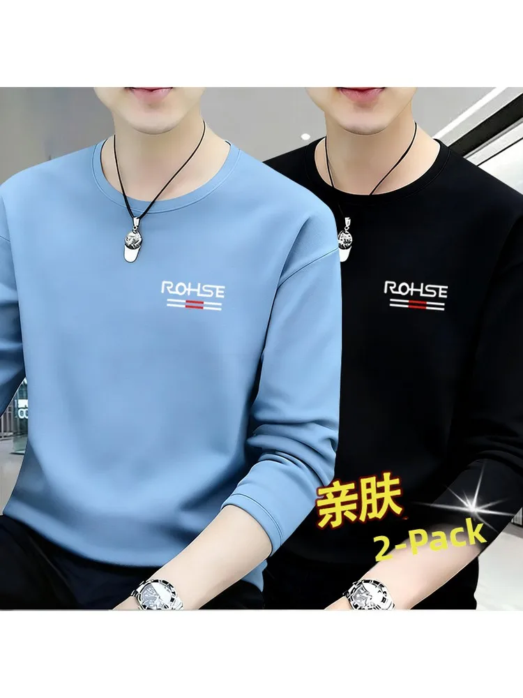 Men's Long Sleeve T-Shirt Large Size Printed Base Layer Shirt Casual Inner Wear Autumn Spring Seasonal Comfortable Fit Top