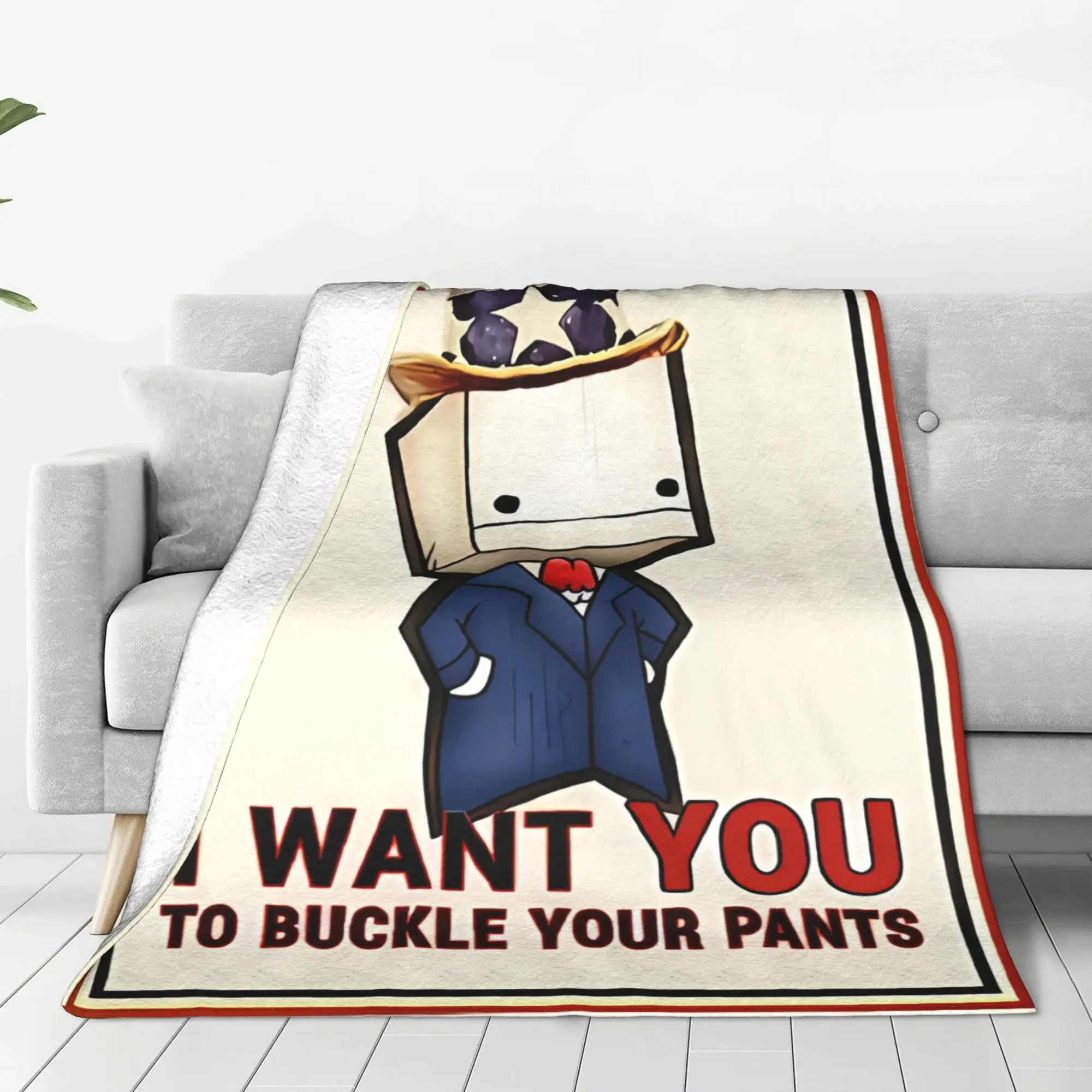 1PC Buckle Your Pants BattleBlock Theater Home Room Decorations Winter Blankets For Adults Bedding Home Interior Sofa Knee
