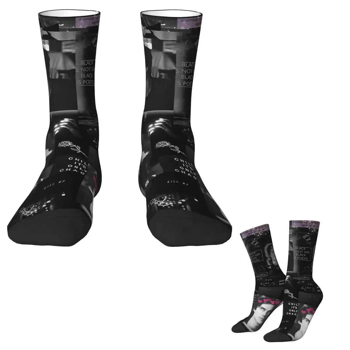 Damon Salvatore The Vampire Diaries (13) Socks Fashion Stockings Men Soft Outdoor Sports Socks Autumn Graphic Anti-Slip Socks