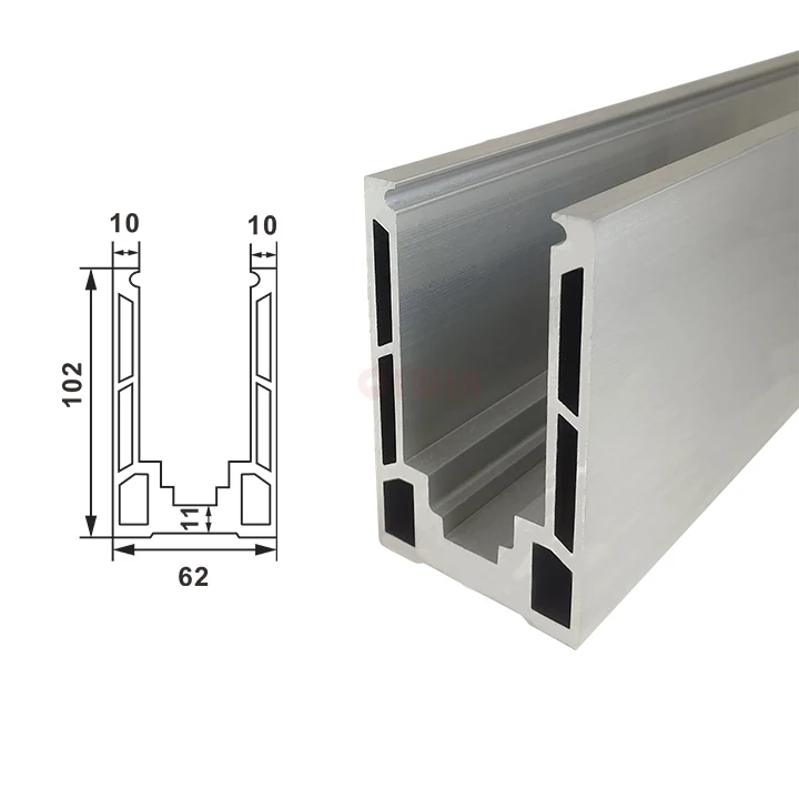 Personalizzazione Ponte esterno per interni Balcone Balaustra in vetro senza telaio Scale Ringhiera Corrimano Ringhiera a canale montata lateralmente a parete