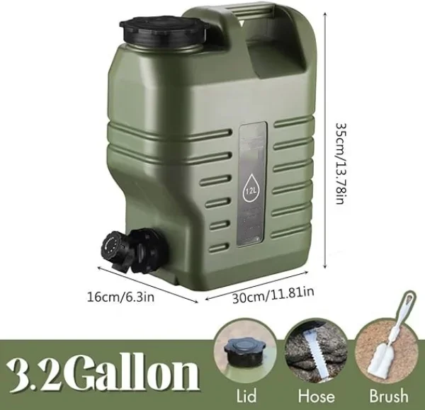 Hotsale 3.2 Gallon (12L) Water Container with Spigot Portable Camping Water Tank Emergency Water Storage for Camp Outdoor Hiking