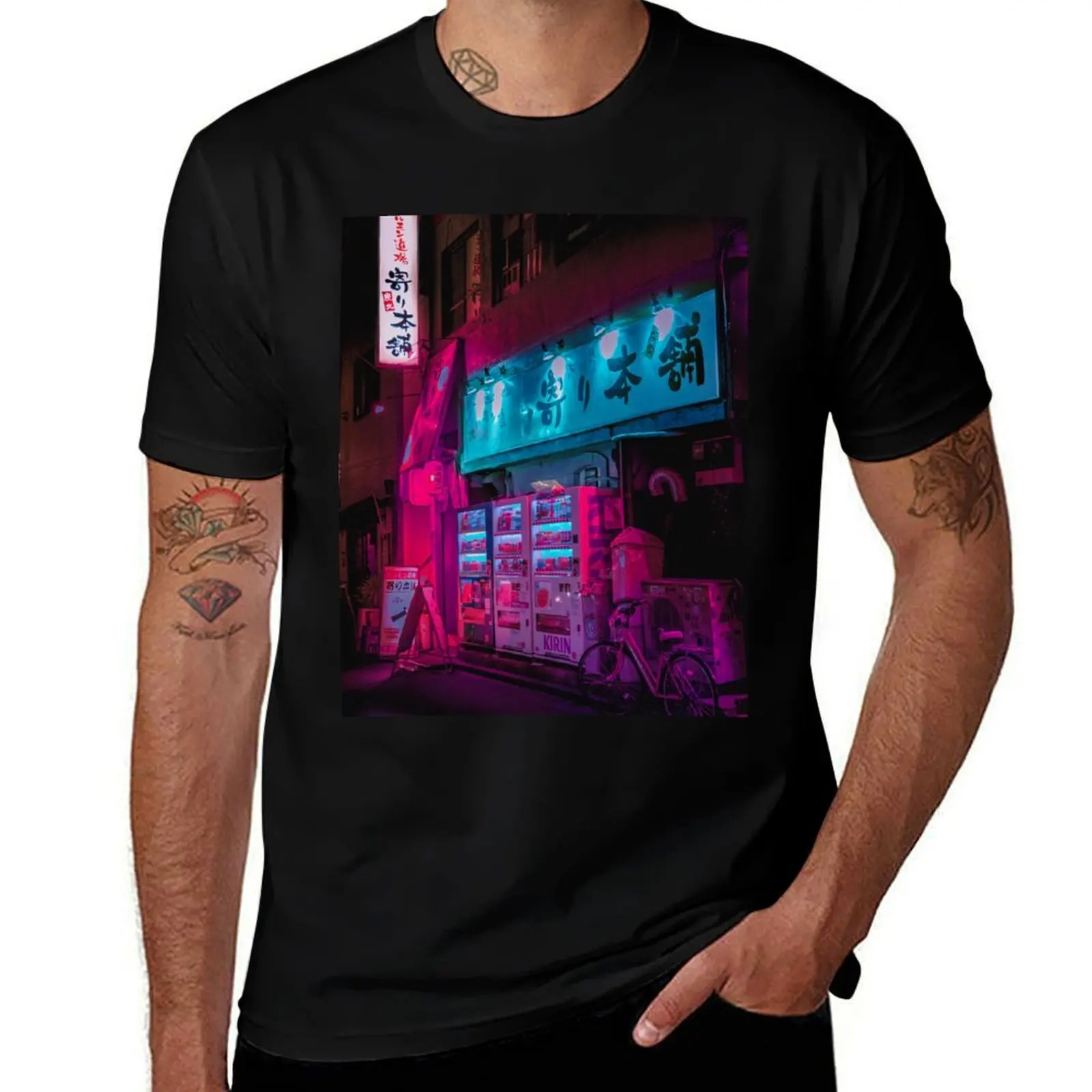 

80s Trends Neon Aesthetic Vending Machine T-Shirt blanks topping Man t-shirt Men's t shirts