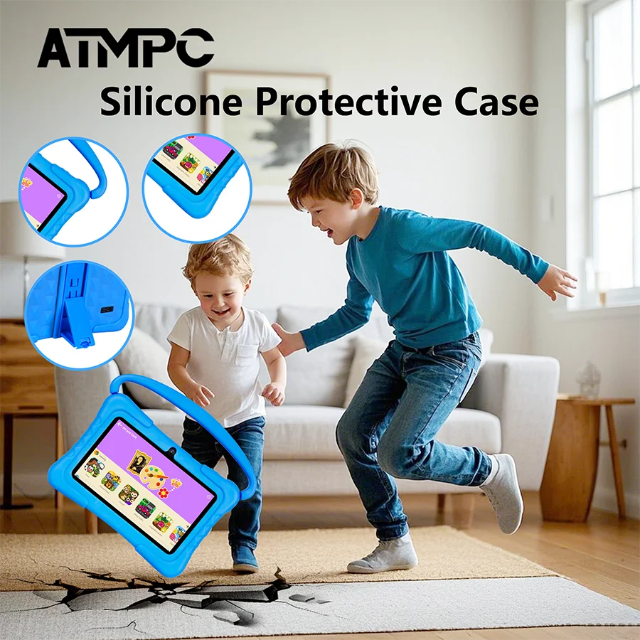 ATMPC Kids Tablet PC com iWawa, Android 11, tablet de 7 polegadas, 3 GB de RAM + 32 GB de ROM, 2.4G WIFI, BT 4.2, brinquedos de tablet de aprendizagem infantil