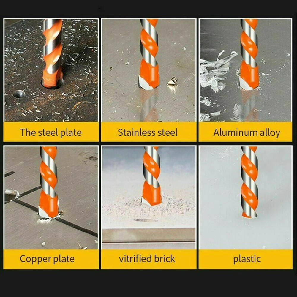 Efficient and Drill Bits for Tile, Glass, Ceramic, Marble, and More, Triangle Shank Handle for Stability and Control