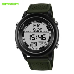 SANDA 411 Men's Electronic Watch Fashion Sports Waterproof Shockproof Digital Student Wristwatches for Male Watches Gift