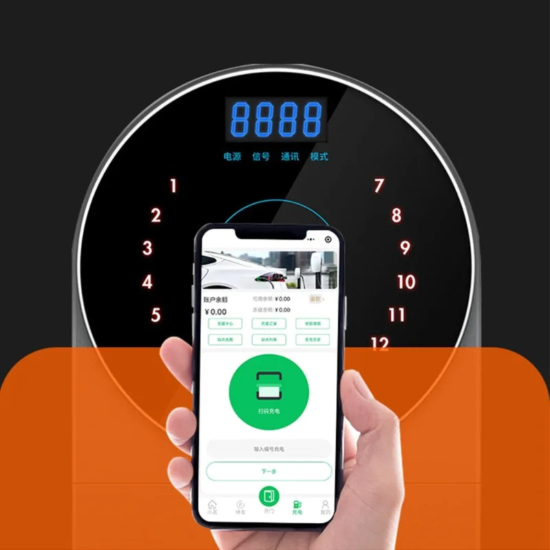 12-Way smart battery electric vehicle charging pile, outdoor electric vehicle scanning code and card charging station