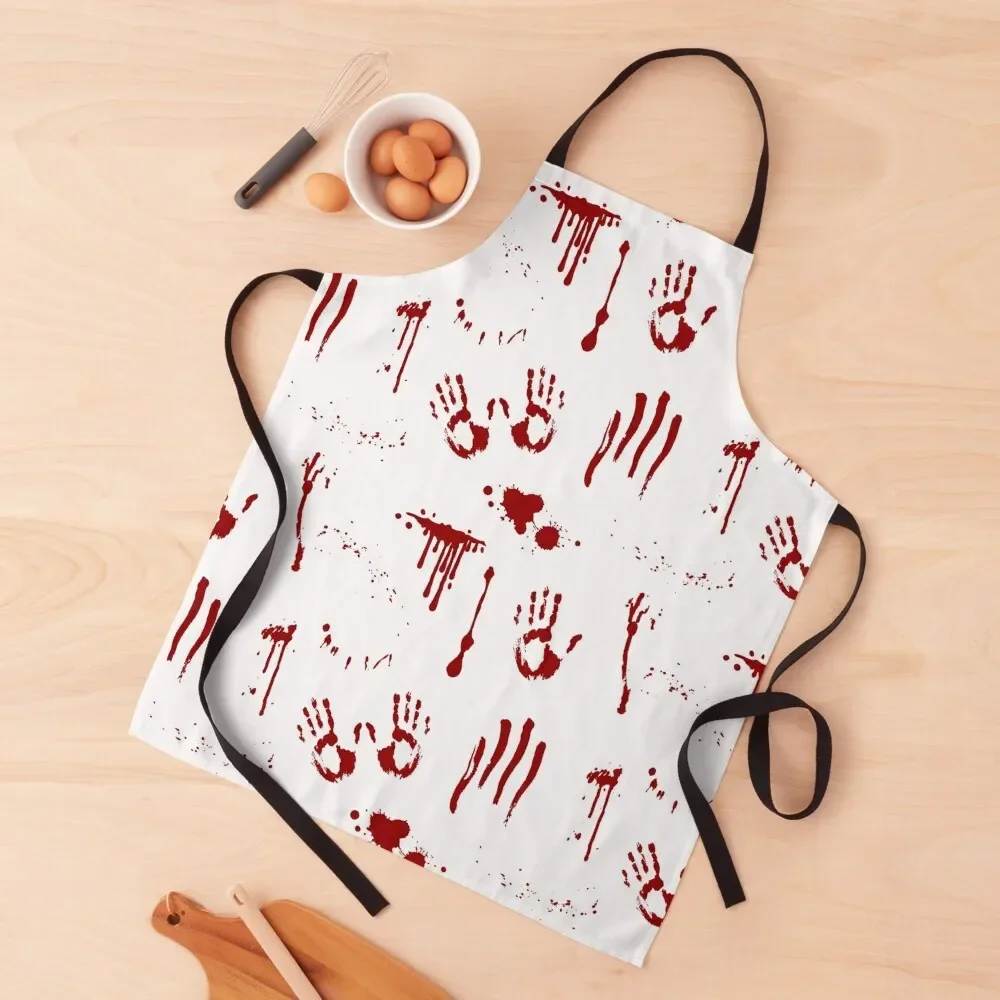 Bloody Handprints and Blood Splatters Pattern Apron Home and kitchen products Kitchen For Women Apron