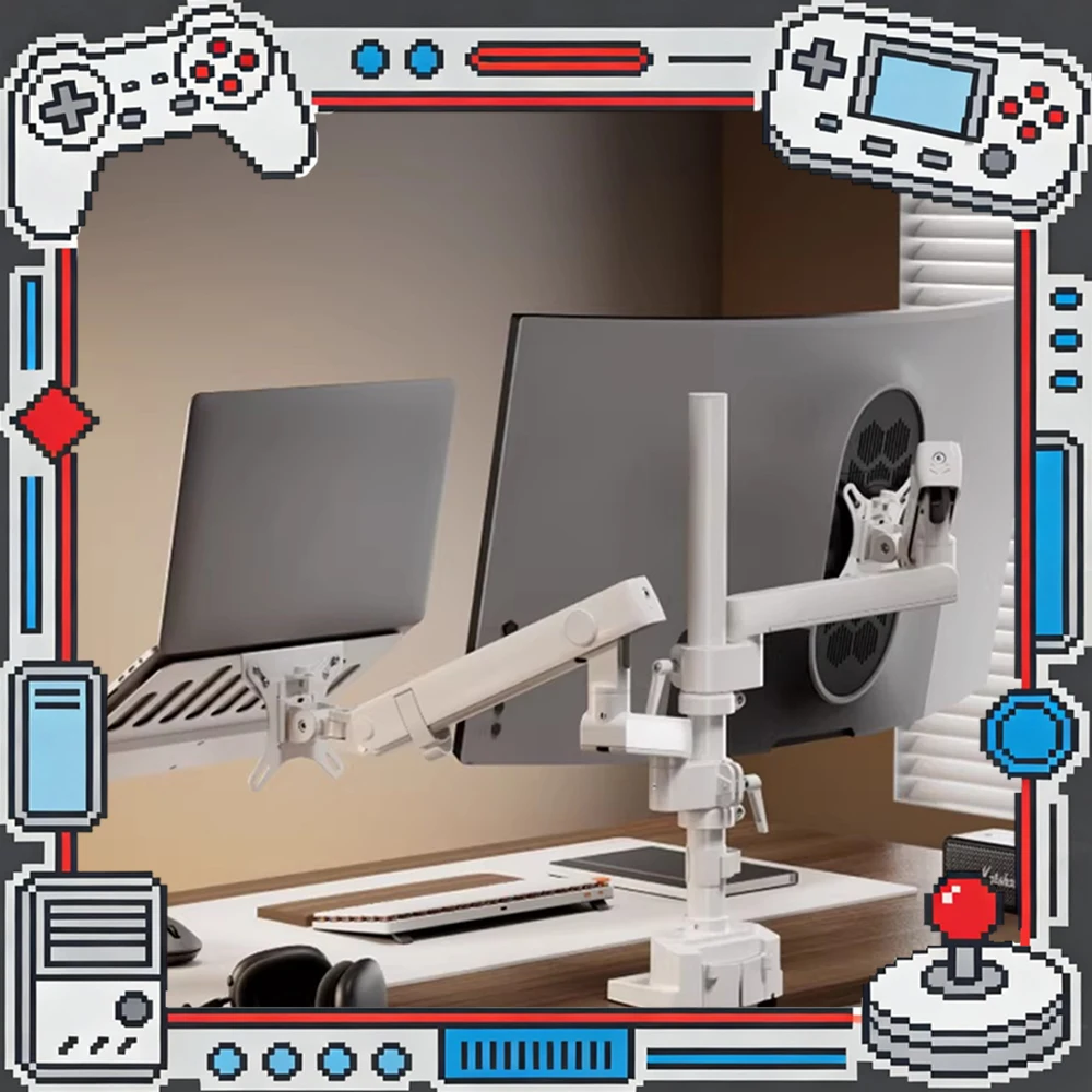 

Кронштейн для дисплея Brateck E500pd-2 с двойным экраном, шестиосевым креплением, возможностью поворота на 360 градусов и регулировкой по высоте