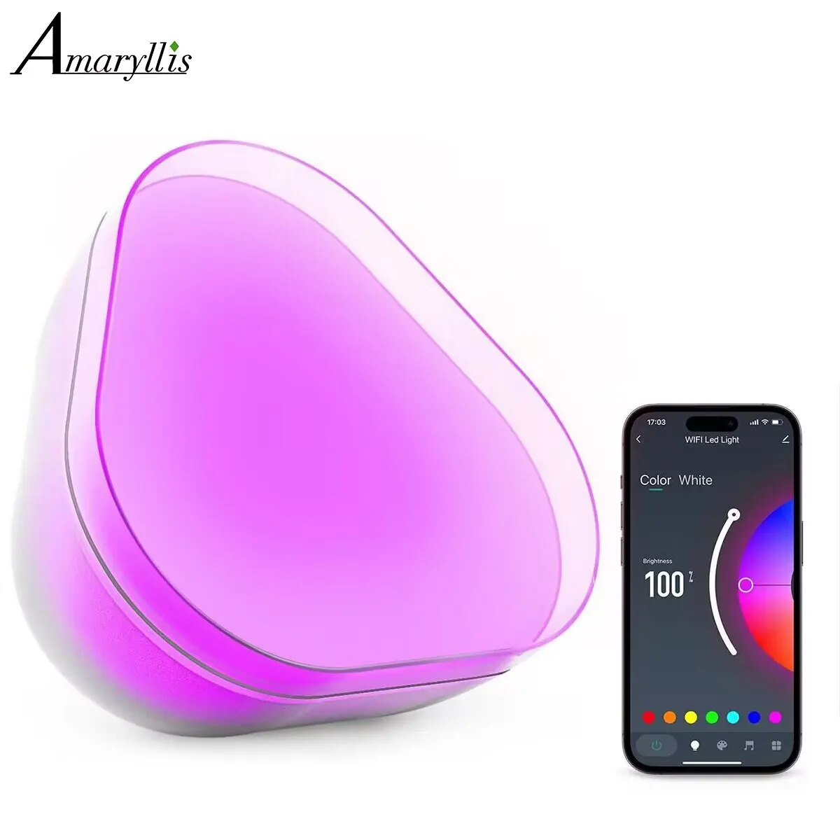 LED Beside Lamp Smart Table Lamp RGB Dimmable Night Light with Music Sync Ambiance Atmosphere Light for Bedroom Bedside Desk