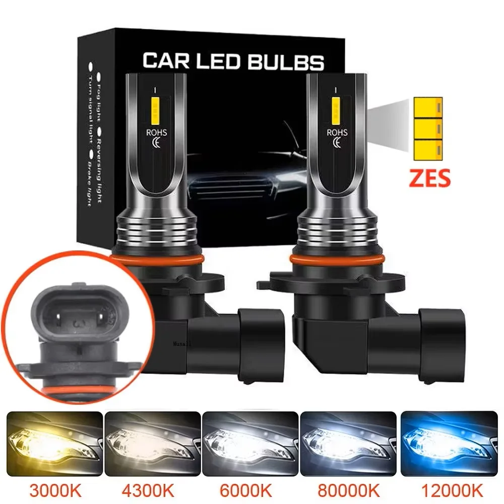 

2Pcs LED 9005/HB3 9006/HB4 80W 20000LM Lights 6500K Headlight Bulb Mini Size Design Wireless For Car Lamp CSP ZES White Yellow