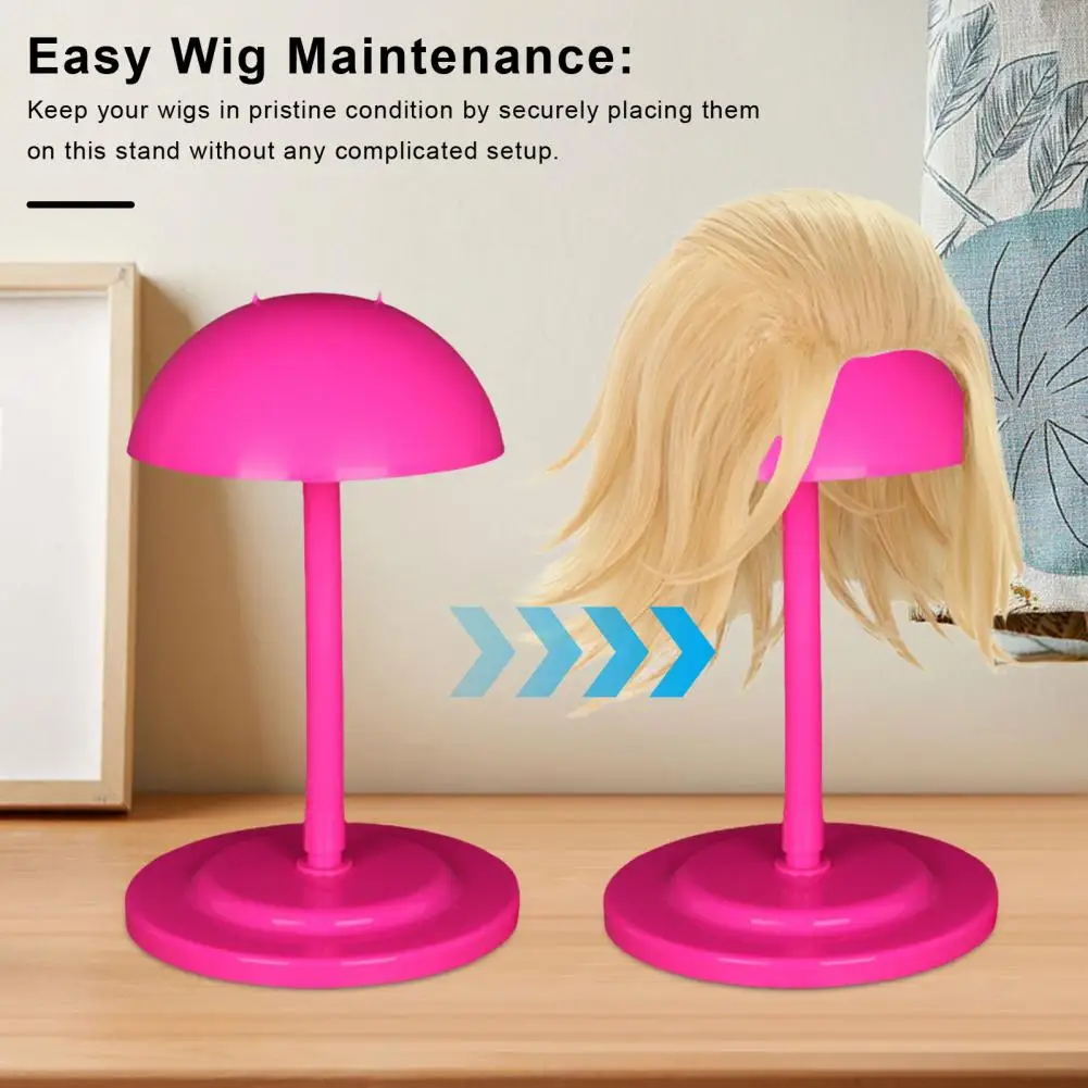 Mushroom Top Wig Stand Height Adjustable Wig Head Holder Tools Hat Display Show Rack Plastic Detachable Wig Head Cover Holder