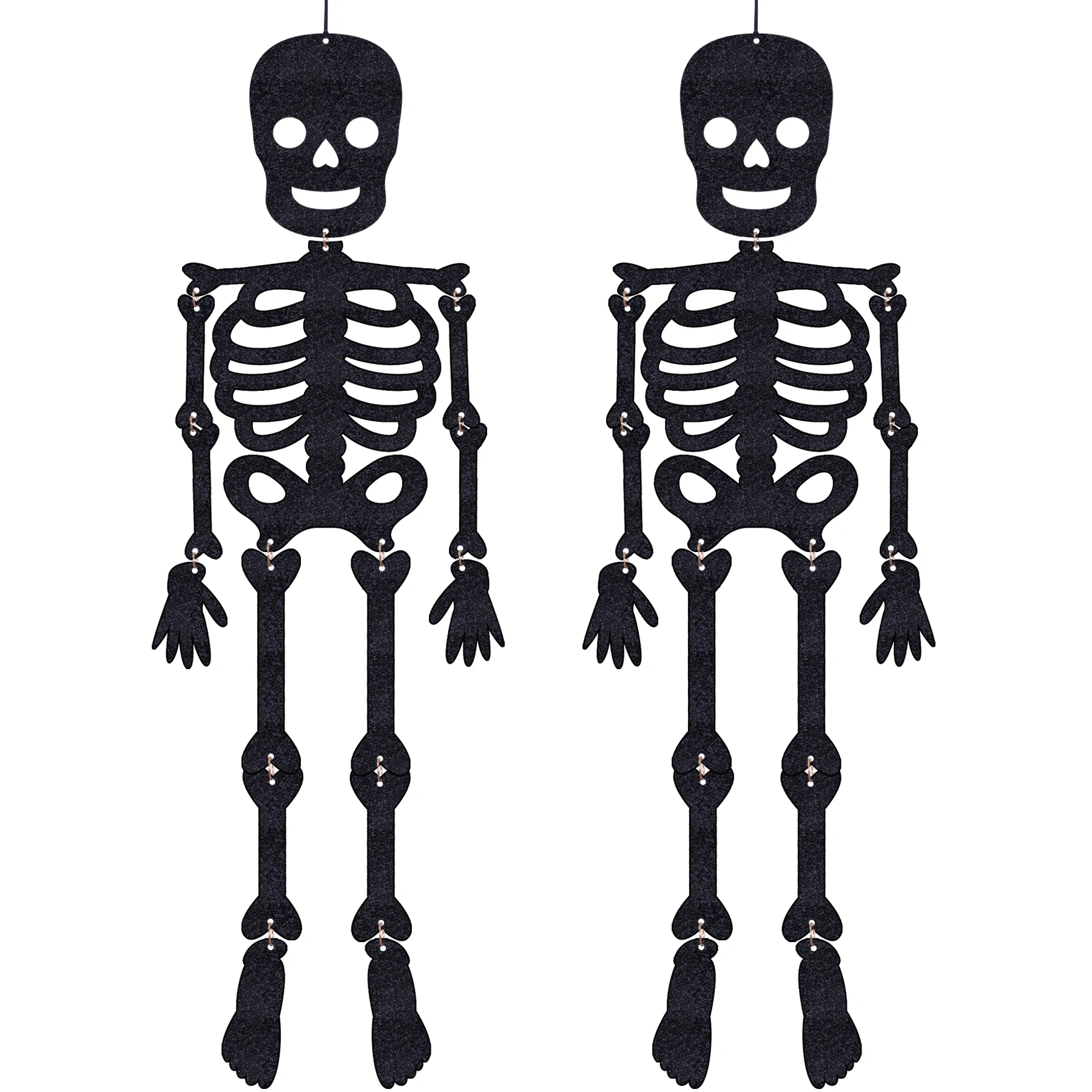 Набор Из 2 Предметов, Черный Блестящий Картон, Рамка С Черепом, Украшения Для Хэллоуина