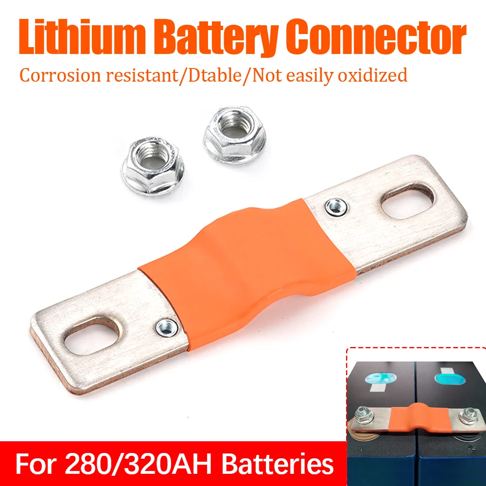Hole to Hole 74mm Flexible Busbar Copper Connector 3mm thickness 400A for 280Ah 310Ah 320Ah Lifepo4 Battery Lithium Battery Use