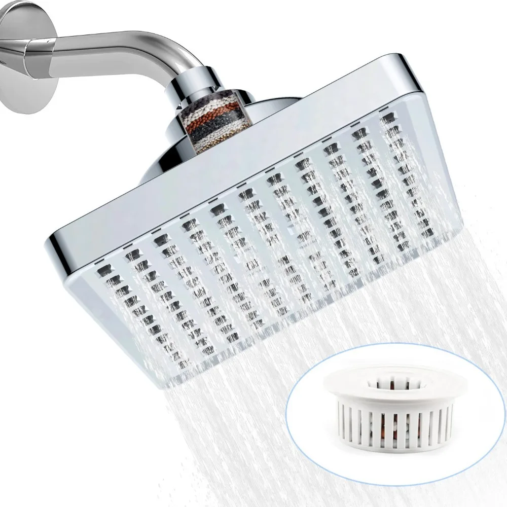 

Plastic Rainfall Shower Head High Pressure Water Saving Waterfall Shower Head Easy Install Anti-Clogging Top Spray Shower