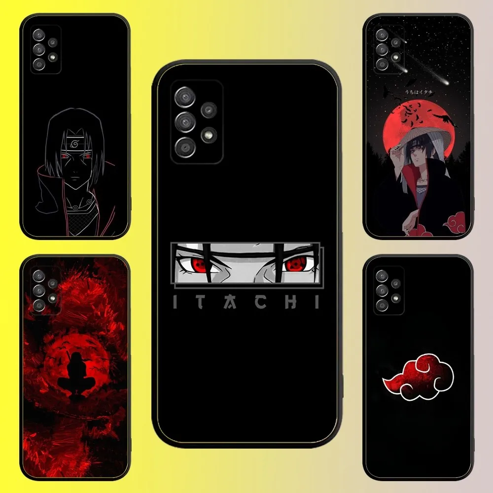 anime I-ItachiS Phone Case For Samsung Galaxy A13,A21s,A22,A31,A32,A52,A53,A71,A80,A91 U-Uchihas Soft Black Shell