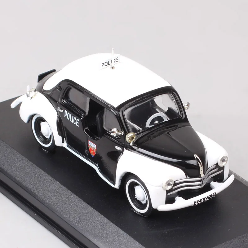 1:43 małe Renault 4CV Pie 1956 supermini policja Diecast i pojazdy modele skala metalowy samochód Vintage zabawki miniaturowe dla dzieci