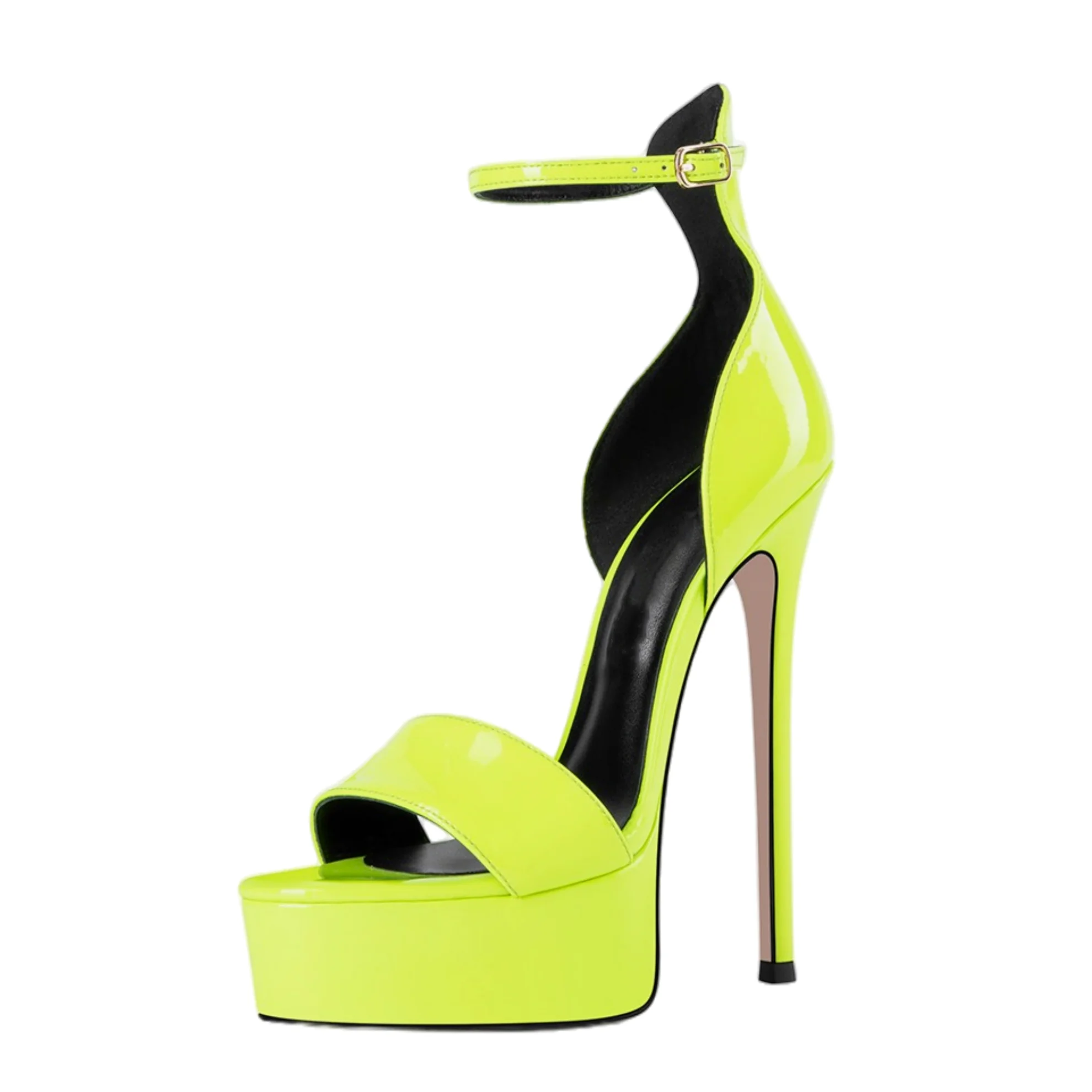 Arden Furtado Summer Platform High Heel Square Toe Stilettos Heels Pointed-Toe One Word Buckle Sandals Open Toe Modern Sandals