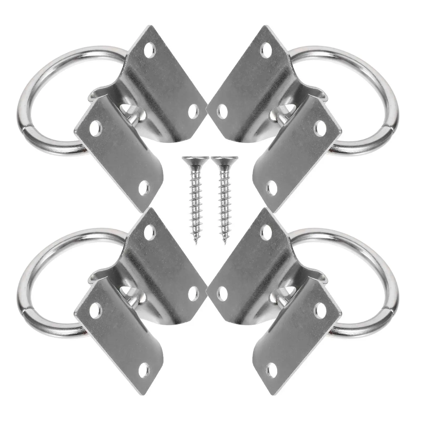 

4 Pcs Horse Tie Ring Heavy Duty Portable Equipment 7x60 With Bolt For Wood Training Competition Riding