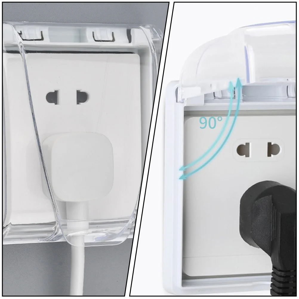 

4Pcs 86 Type Socket Protection Cover Waterproof Outlet Box Splash Resistant Wall Socket Case for Home Kitchen Bathroom Use