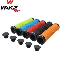 WAKE Bicycle Rubber Grips MTB Alloy Lock Bilateral Lock Handlebar Grips Anti Slip Cycling Handlebar Sleeve BMX Bike Accessories