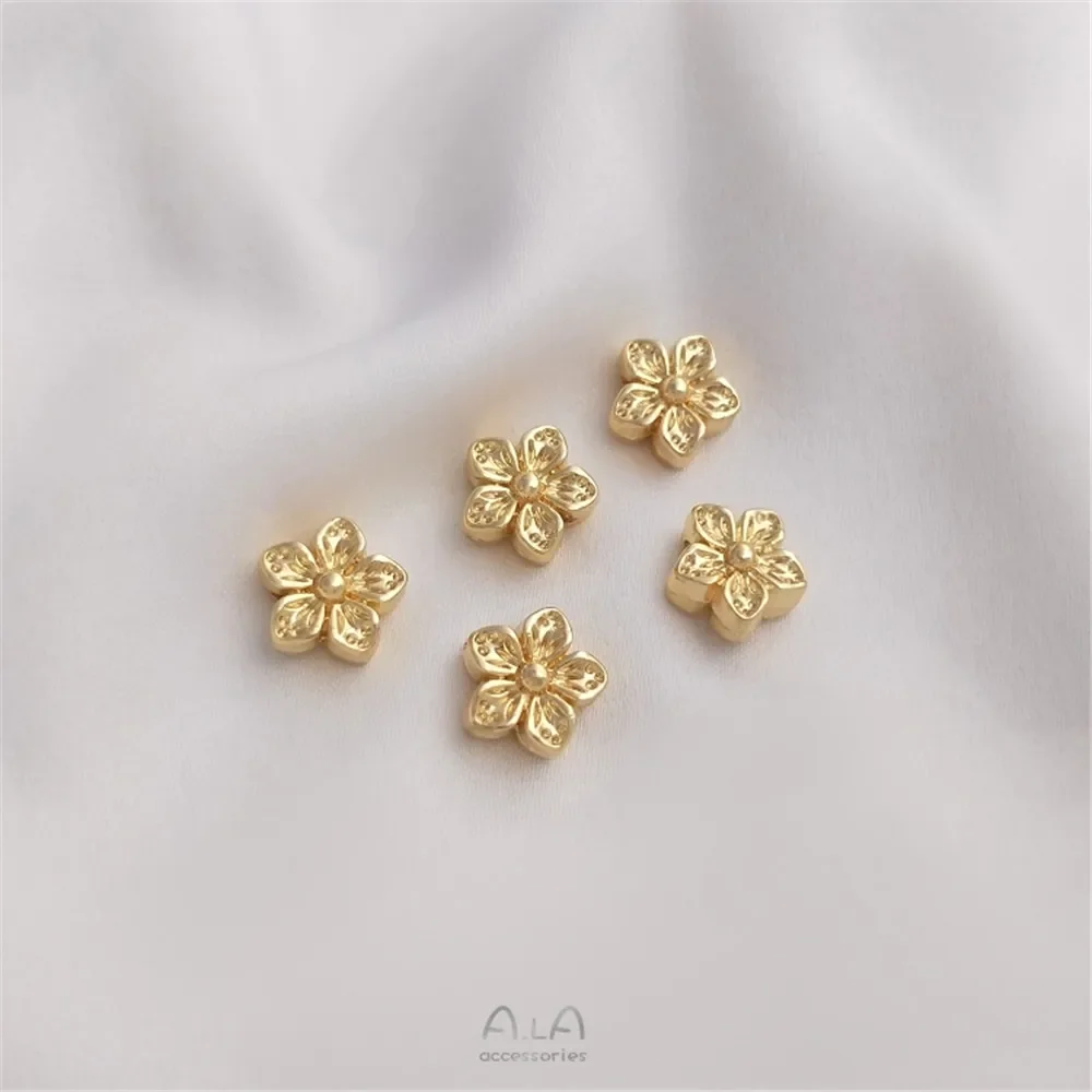 14 К пакет из настоящего золота персиковые бусины персиковые бусины ручной работы DIY браслет серьги ожерелье аксессуары свободные бусины аксессуары